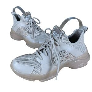 Madden NYC Women's Beige Rhinestone Mesh Chunky Sneakers Athletic Shoes Size 8